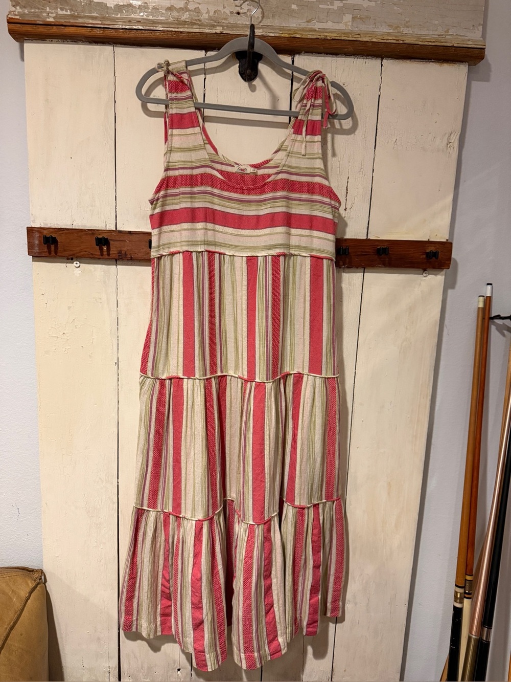 Faherty Red and Cream Dress